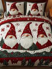 Gnome Joy 3-Piece Quilted Bedding Set