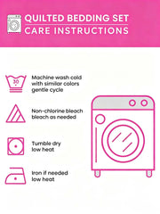 Vintage Rose Patchwork 3-Piece Quilted Bedding Set