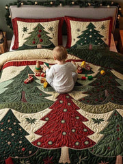 Forest Of Joy 3-Piece  Quilted Bedding Set