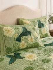 Hummingbird Botanical Garden Quilted 3-Piece Bedding Set